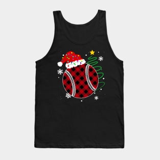 Buffalo Red Plaid Baseball Christmas Sport Xmas Pajama Tank Top